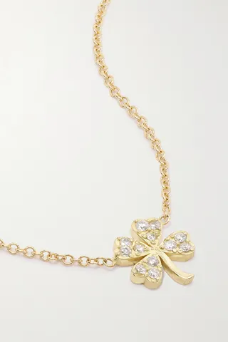 Jennifer Meyer - Mini Clover 18-karat Gold Diamond Necklace - One size