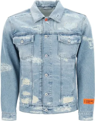 Denim Jacket With Logo Patch