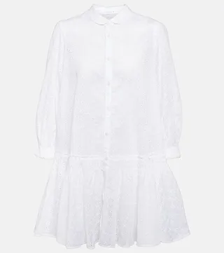 Tesorino embroidered cotton shirt dress