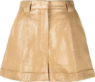 Metallic Tailored Mini Shorts