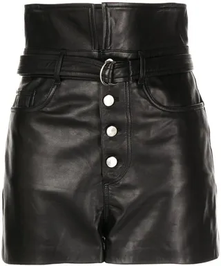 Diana high-waist leather shorts