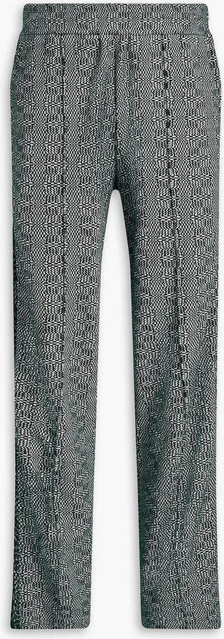 Jacquard-knit track pants