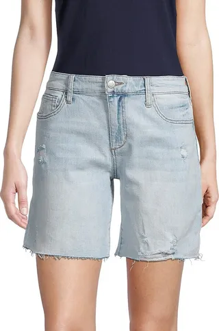 Distressed Denim Shorts