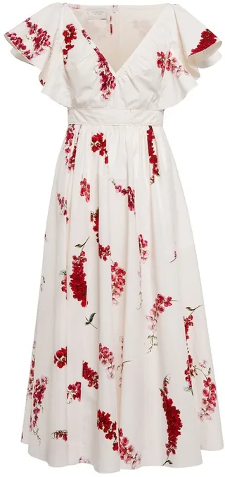 Floral cotton midi dress