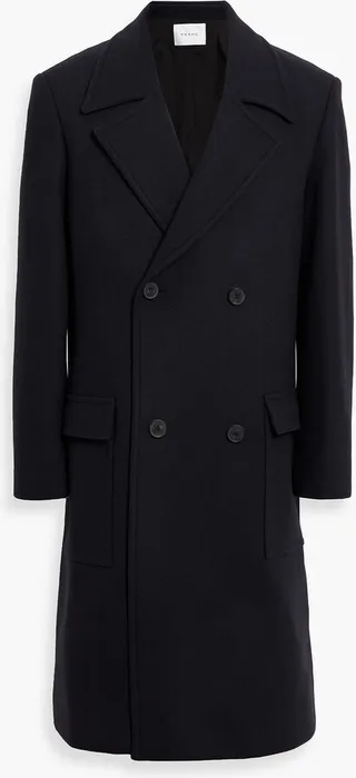 Oversized double-breasted wool-blend felt coat