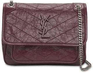 Niki Monogram Crinkled Leather Bag