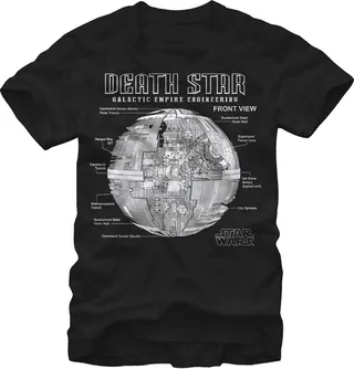 Men's Star Wars Death Star Galactic Empire Engineering T-Shirt - Black - Small