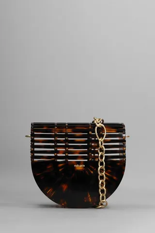 Gaias Ark Flap Shoulder Bag In Brown Acrylic