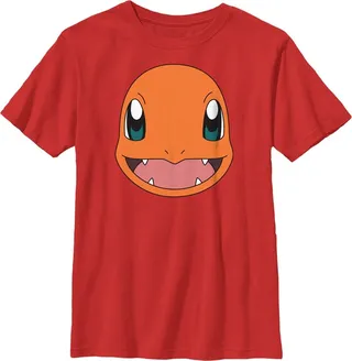 Boy's Pokemon Charmander Smile T-Shirt - Navy Blue - Small