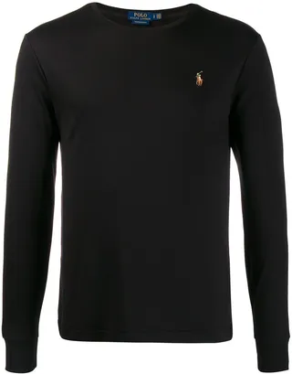 logo embroidered long-sleeve T-shirt