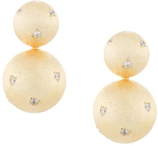 Gem-Embellished Ball Earrings