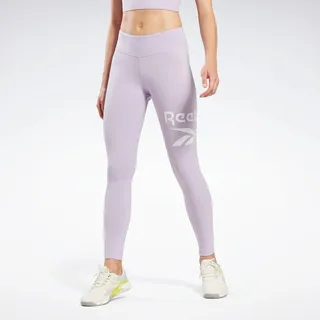 Reebok Identity Logo Leggings Womens Athletic Leggings X Small Purple Oasis
