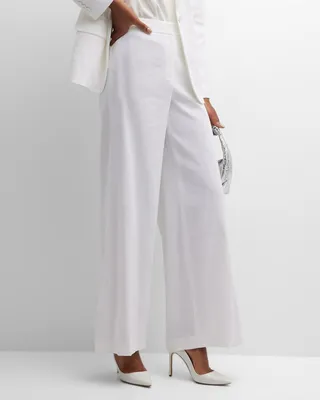 Maureen Wide-Leg Linen-Blend Pants