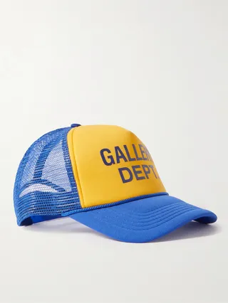 Printed Two-Tone Twill and Mesh Trucker Cap
