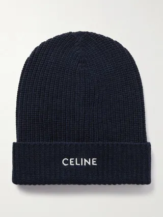 Logo-Embroidered Ribbed Cashmere Beanie