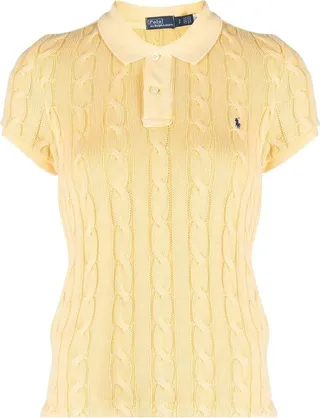 Cable-Knit Polo Shirt