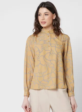 Printed Button Down Shirt