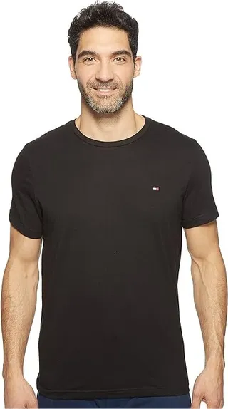Tommy Hilfiger Short Sleeve Core Flag Crew Neck Tee (Black) Men's Underwear