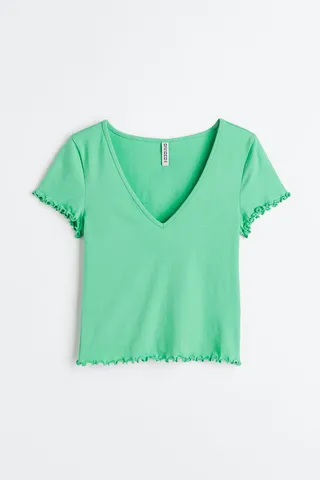 V-neck Crop Top