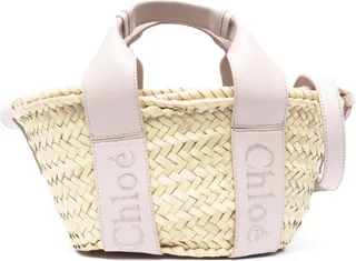 Chloé Sense small raffia tote bag
