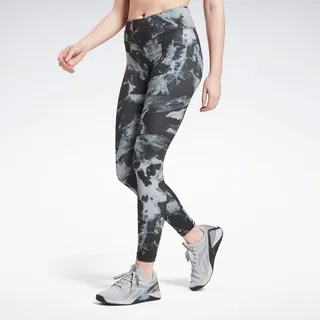 Reebok MYT Printed Leggings Womens Athletic Leggings X Small Short Black