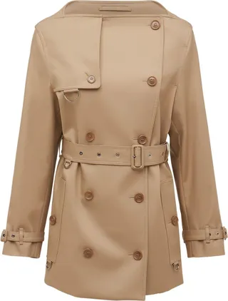 Short cotton canvas trench coat