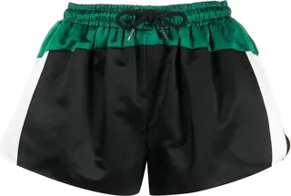 Colour-Block Satin Mini Shorts
