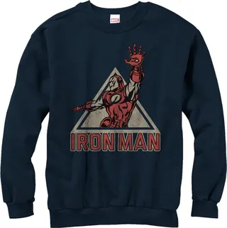 Men's Marvel Triangle Iron Man Sweatshirt - Navy Blue - Small