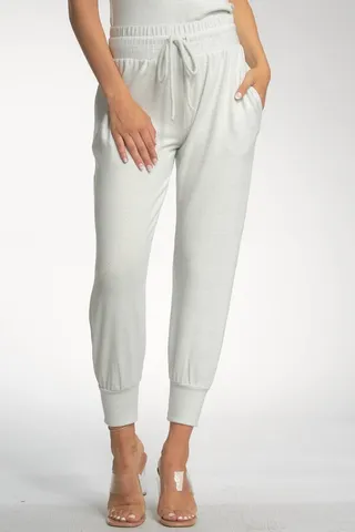 Knit Sparkle Jogger in Silver