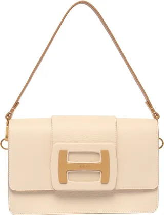 Hogan Logo Plaque Foldover-Top Shoulder Bag