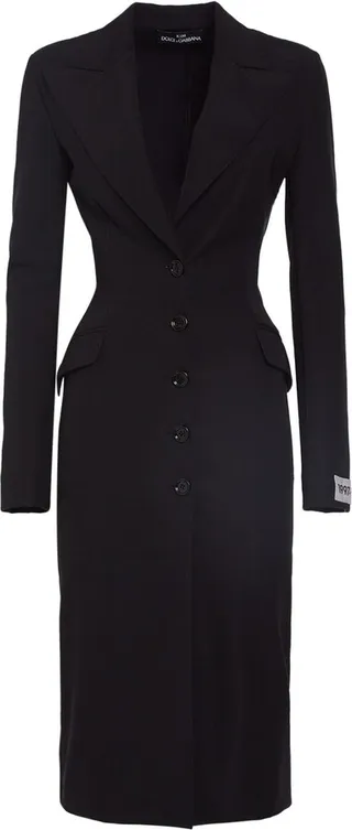 Tech jersey single breasted midi coat