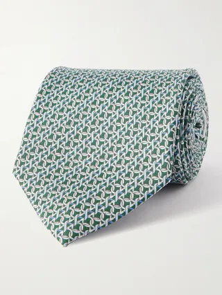 8cm Printed Silk Tie