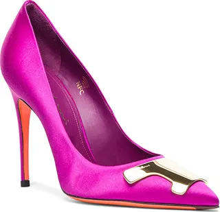 Satin Pointed Toe Stiletto Pump