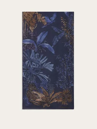 Ferragamo Women Jungle print scarf Blue