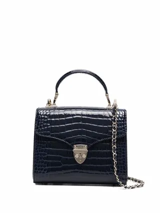 Mayfair midi crocodile-embossed bag