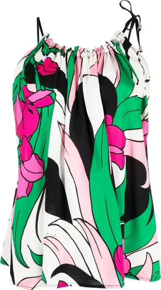 Floral-Print Halterneck Top