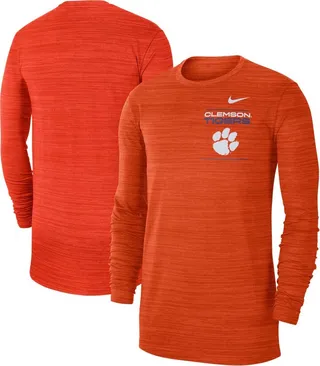 Nike Men's Clemson Tigers 2021 Sideline Velocity Performance Long Sleeve T-Shirt