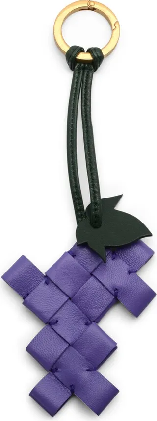 Bottega Veneta Purple And Multicolor Leather Key Chain 629570-Vcqc2-5312