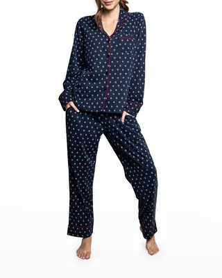 Diamond-Print Pima Cotton Pajama Set