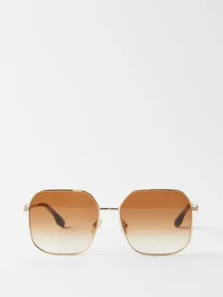 Oversized Square Metal Sunglasses
