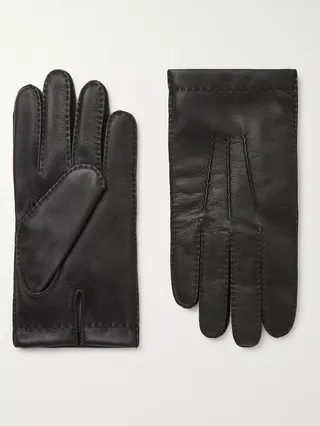 Shaftesbury Touchscreen Cashmere-Lined Leather Gloves