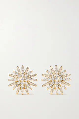David Yurman - Starburst 18-karat Gold Diamond Earrings - One size