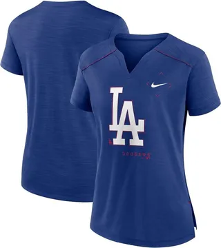 Women's Nike Royal Los Angeles Dodgers Pure Pride Boxy Performance Notch Neck T-shirt