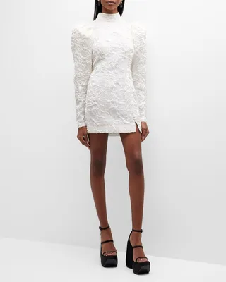 Crinkled Cut-Out Mini Dress