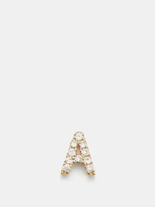 Initial Diamond & 18kt Gold Charm (a-m)