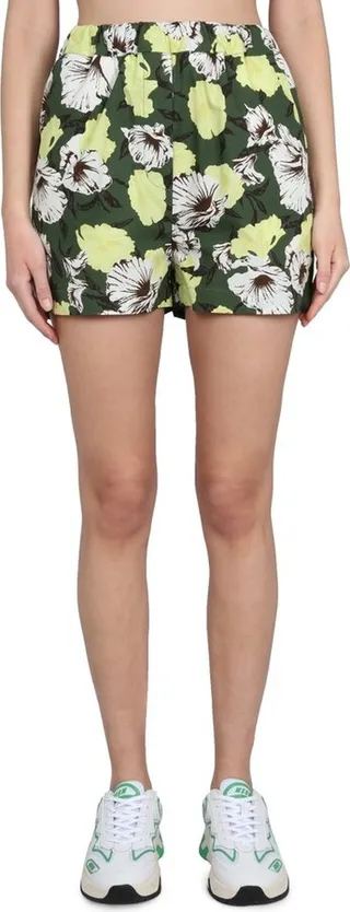 MSGM Floral Printed Elastic Waist Shorts