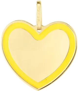 14K Yellow Gold & Enamel Heart Charm