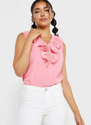 Ruffle Detail Top