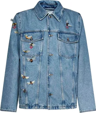 Off-White Buttoned Long-Sleeved Denim Jacket