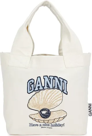 Ganni Logo-print Canvas Tote